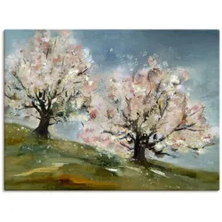 Leinwandbild ARTLAND "Frühling - Obstbaumblüte", pink (farbe bild(er): pink), B:80cm H:60cm, Canvas, Leinwand, Bilder, auf Keilrahmen gespannt