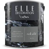 Crown ELLE DECORATION Rock Solid No. 173, 2,5 L, extra-matte Premium Wandfarbe für Innen, für Wände und Holz, hohe Deckkraft, Innenfarbe,dunkelgrau mit einem Hauch von grünen Untertönen