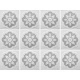 Fliesenaufkleber QUEENCE "Mosaik Muster", grau, B:15cm H:15cm T:0,1cm, Fliesenaufkleber, Stickerfliesen, selbstklebend, Sticker, 12er Set