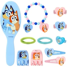 Bluey 11-teiliges rosafarbenes Set Haarstyling-Spielset