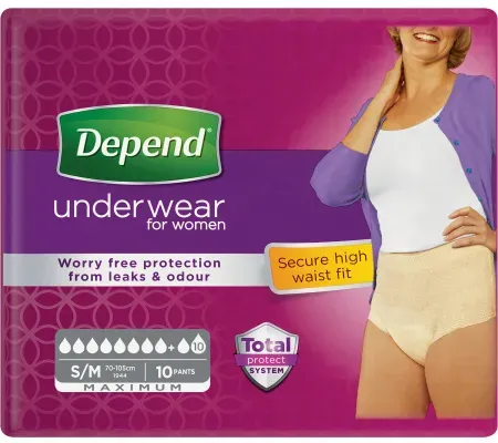 Depend Unterwäsche Für Frauen Maximum Größe S/M 10 Stück