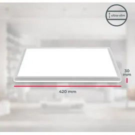 B.K.Licht - LED Deckenlampe mit indirektem Licht, 3cm flach, backlight, neutralweiß, Weiß