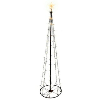 INDA-Exclusiv Lichtervorhang LED Metall Weihnachtsbaum Stern warmweiß 70 LEDs 120cm 8 Funktionen