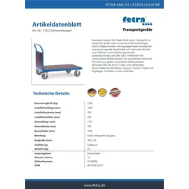 FETRA Stirnwandwagen 1200 kg