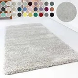 Esprit Relaxx Hochflorteppich 120 cm hellgrau/creme