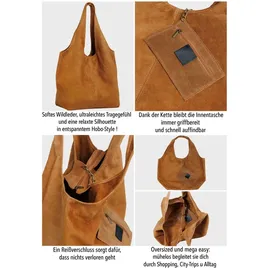 CASPAR Hobo Bag Leder Schwarz