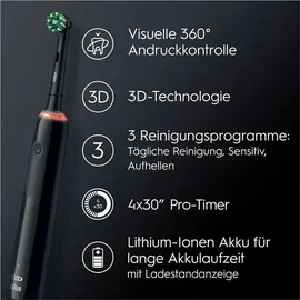 Oral B Pro 3 3900 + 2. Handstück schwarz/schwarz Gift Edition