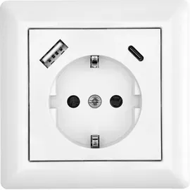 LEDmaxx Schuko-Steckdose LEDmaxx USB2201 Weiß