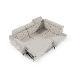 moeblo Couch für Wohnzimmer, Samstoff, Ecksofa mit Schlaffunktion und Bettkasten, Schlafsofa, Sofagarnitur, L Sofa Eckcouch L-Form Wohnlandschaft mit Bet... - Grün