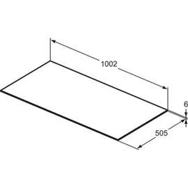 Ideal Standard Conca Keramik-Waschtisch-Platte T3971DI Ausladung 50,5cm, 100 x 50,5 x 0,6 cm, Pietra Grau