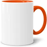 Sublimationstassen ohne Druck AAA Grade | Einzeln oder im Set | Fototasse für Sublimationsdruck | Leere Tassen für Hitzepressen-Thermo-Sublimation (8 Stück, Orange)