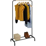 Relaxdays Kleiderständer, HBT: 149 x 80 x 40 cm, Kleiderstange, Jacken, Hemden, Metall, freistehende Garderobe, schwarz