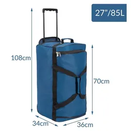 monzana Reisetasche 4-Rollen 70 cm / 85 l blau