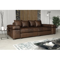 Fun Möbel Big-Sofa »Big Sofa Couchgarnitur PORTER Megasofa in Stoff o. Kunstleder«, inkl. Zierkissen braun
