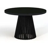 dekori.interiors Dekori_Interiors Esstisch, Schwarz, Holz, Rund, 100x77x150 cm, Esszimmer, Tische, Esstische