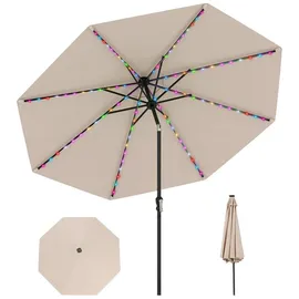 Costway Sonnenschirm Ø 300 cm Beige