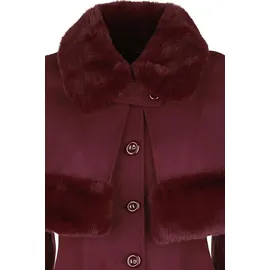 Hell Bunny Vintage Mantel - Capulet Coat Dunkelrot S - rot - S