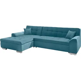 DOMO collection Ecksofa Aversa Mikrofaser L-Form 3-Sitzer Türkis