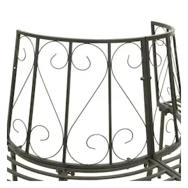 vidaXL Baumbank Halbrund 160 x 61 x 89 cm Grau