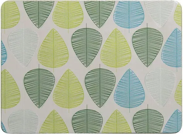 Premier Housewares Green-Leaf-Design Set mit 4 Besa-Platzdeckchen, ausdauernde hitzebeständige Korkunterlagen mit PVC-Überzug