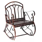 Outsunny Schaukelstuhl - 61Lx79Wx90Hcm - Bronze, Metall, 79x90x61 cm, - bronze