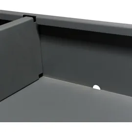 Zelsius Mülltonnenbox mit Pflanzdach für 2 Mülltonnen Anthrazit RAL 7016, Tür in Holzoptik