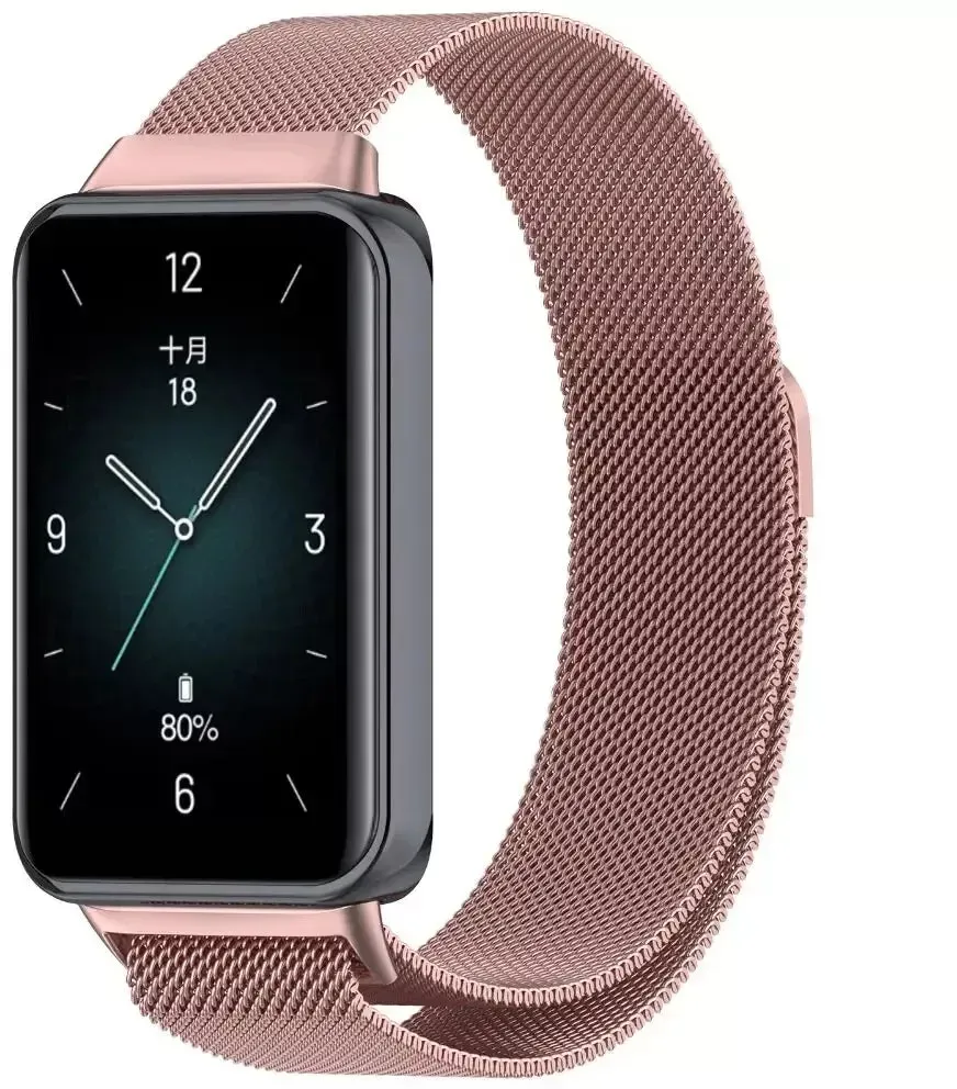 Strap-it Honor Band 10 Armband Milanese für Honor Band 10 - Rosa - Magnetischer Verschluss