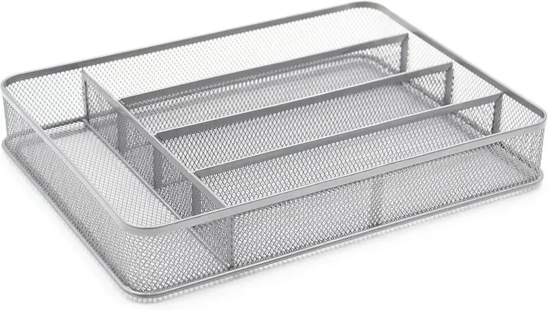 TQVAI Senhoglb Silberbestecktablett-Organizer mit 5 Fächern, Neujahrswahnsinn, Top-Geschenkideen