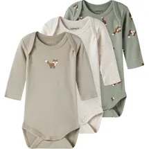 NAME IT - Kid's Body LS FOX 3-Pack - Alltagsunterwäsche Gr. 86 grau