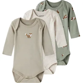 NAME IT - Kid's Body LS FOX 3-Pack - Alltagsunterwäsche Gr. 86 grau