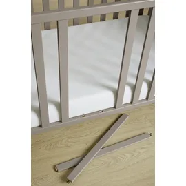 yuny by paidi Babybett YUNY BY PAIDI "BROTHER STU in Taupe", grau (taupe), B:77,2cm H:81,9cm L:146,2cm, Massivholz, Spanplatte, Babybetten, Babybett, Gitterbett höhenverstellbar, Kinderbett