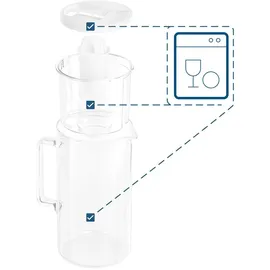 Wessper Wasserfilterkanne Glas Weiß 3 L