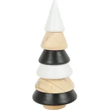 Trendline Deko Holzbaum 19 x 8,5 cm schwarz weiß beige Figur
