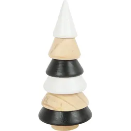 Trendline Deko Holzbaum 19 x 8,5 cm schwarz weiß beige Figur