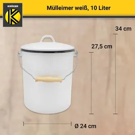 Krüger Mülleimer 10 l Weiß