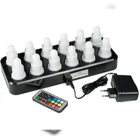 Duni LED-Set, Mehrfarbig, Wiederaufladbar, 12 Stück 70 x 40 mm 13 Std. Weiß, 1 Stk/Krt (1 x 1 Stk)