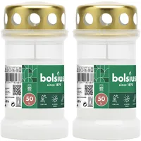 Grabkerze, 13 cm, weiße Grabkerze, Trauerlicht, Gedenkkerze, Grabkerze, Grabschmuck, Friedhofsdekoration, je ca. 50 Stunden Brenndauer, 2 Stück