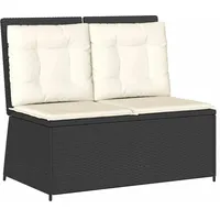 VidaXL Gartenbank Verstellbar mit Kissen Schwarz Poly Rattan