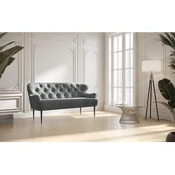 2,5-Sitzer PLACES OF STYLE "Amber", grau, B:173cm H:97cm T:87cm, 100% Polyester, Sofas, mit Knopfheftung,in verschieden Stoffarten