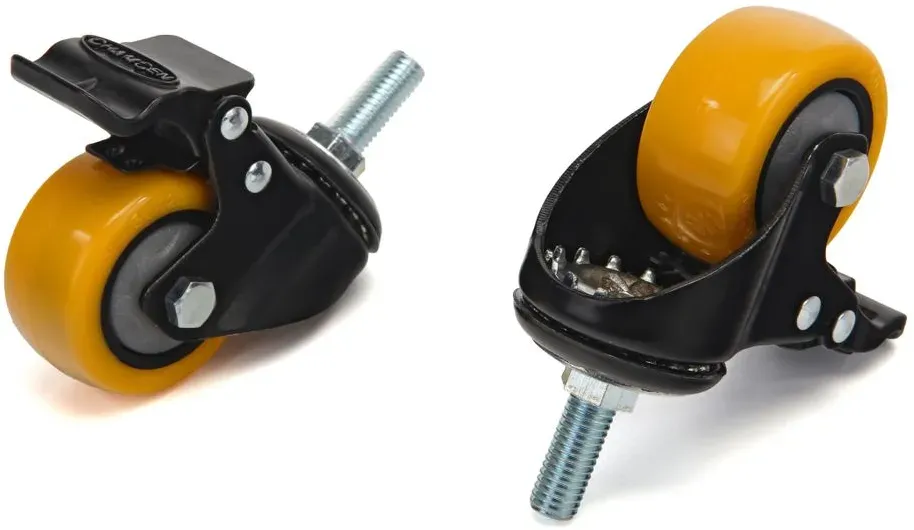 HBM Profi-Lenkrollen 50 mm mit Gewinde und Bremse 4 Stück
