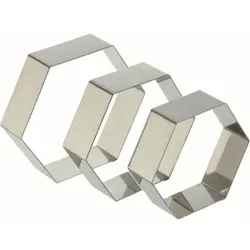SCHNEIDER Tortenring, Sechseck, Dessertring aus Edelstahl, 200 mm, Höhe 50 mm