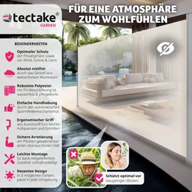 Tectake Aluminium Seitenmarkise 180 x 300 cm beige