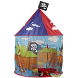 Relaxdays 10022458 Spielzelt für Jungen, Kinderzelt mit Piratenflagge ab 3 Jahren, Spielhaus H xD 130 x 100 cm, rot-blau