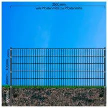 fa-bausysteme Doppelstabzaun Anthrazit 6-5-6 Leiste 1030 mm 32,5 m