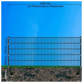 fa-bausysteme Doppelstabzaun Anthrazit 6-5-6 Leiste 1030 mm 32,5 m
