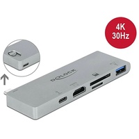 Delock 87745 Notebook-Dockingstation - Portreplikator USB 3.2 Gen 1 (3.1 Gen 1) Type-C Grau