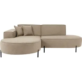 WFL GROUP Ecksofa Hana Loft Chenille 3-Sitzer Dunkelbeige