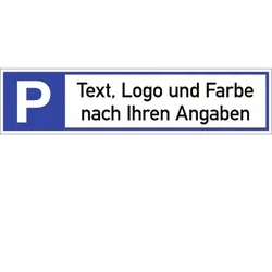 Dreifke® Schild, Parkplatzreservierer - Text, Logo und Farbe nach Ihren Angaben, Alu, 460x110 mm