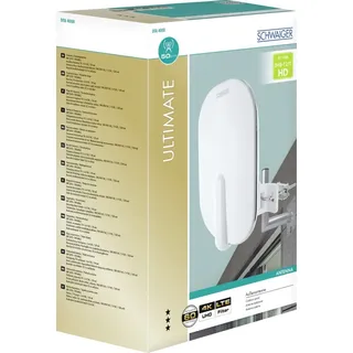 Schwaiger DTA4000 Aktive DVB-T/T2 Flachantenne Außenbereich Verstärkung: 36 dB Weiß