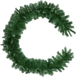 TECTAKE Weihnachtsgirlande naturgetreu mit weißen Spitzen 2,7m - grün